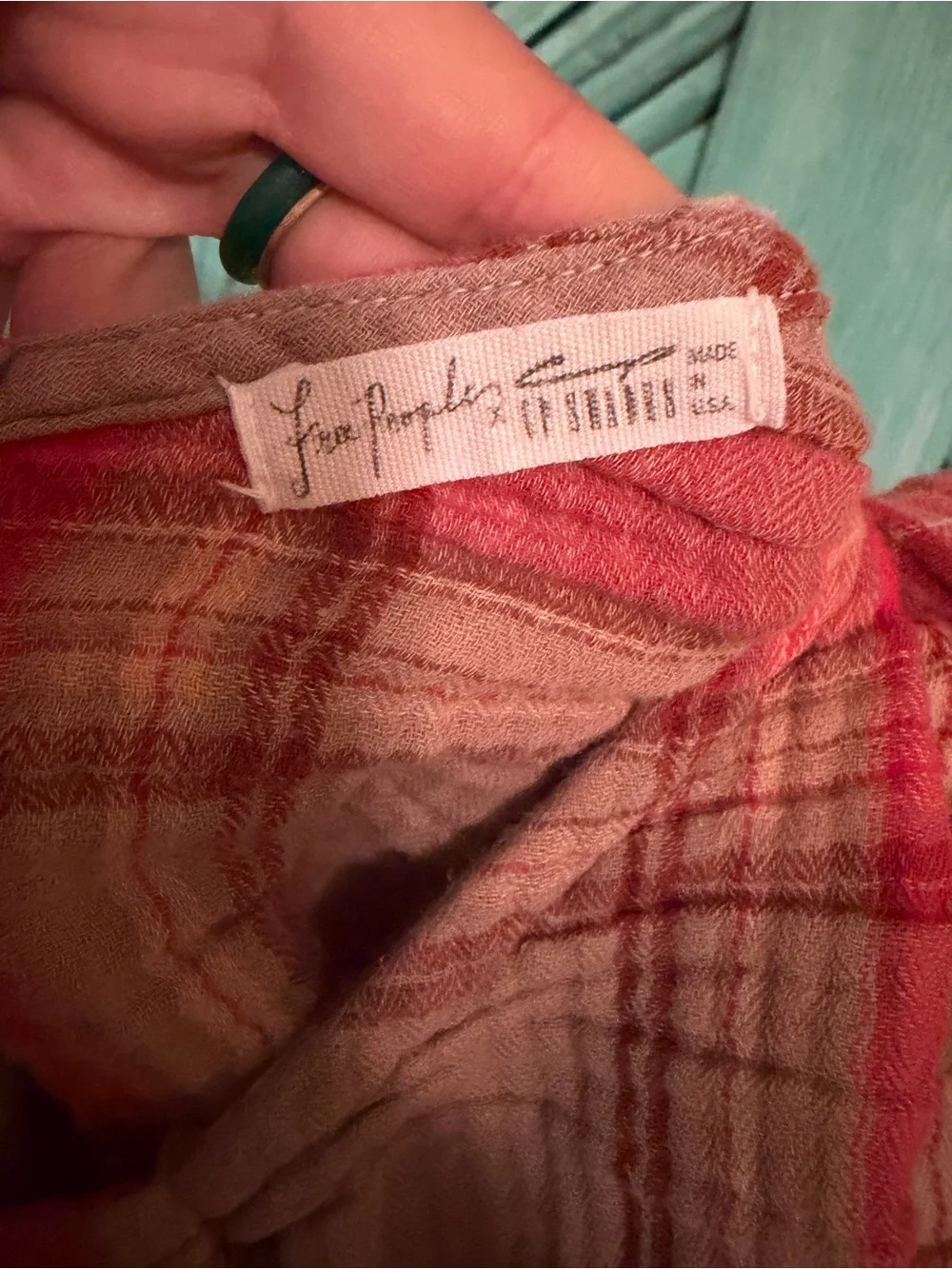 Free People x CP Shades Plaid Pullover Blouse